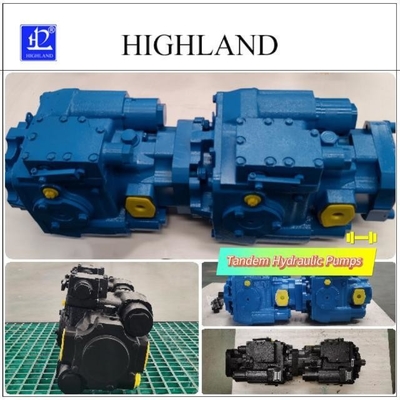 Harvester Tandem Pompa Hidraulik Hitam Biru Komponen besi cor