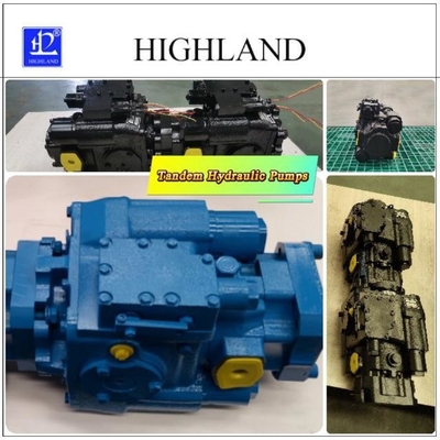 Harvester Tandem Pompa Hidraulik Hitam Biru Komponen besi cor